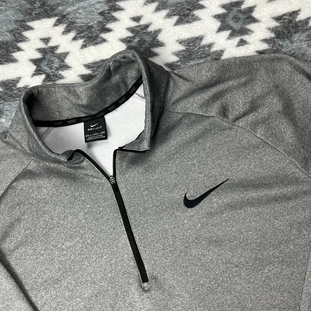 Nike Mens Dri-FIT 1/4 Zip Pullover Gray Fleece Training Top 4XL 836515-091
